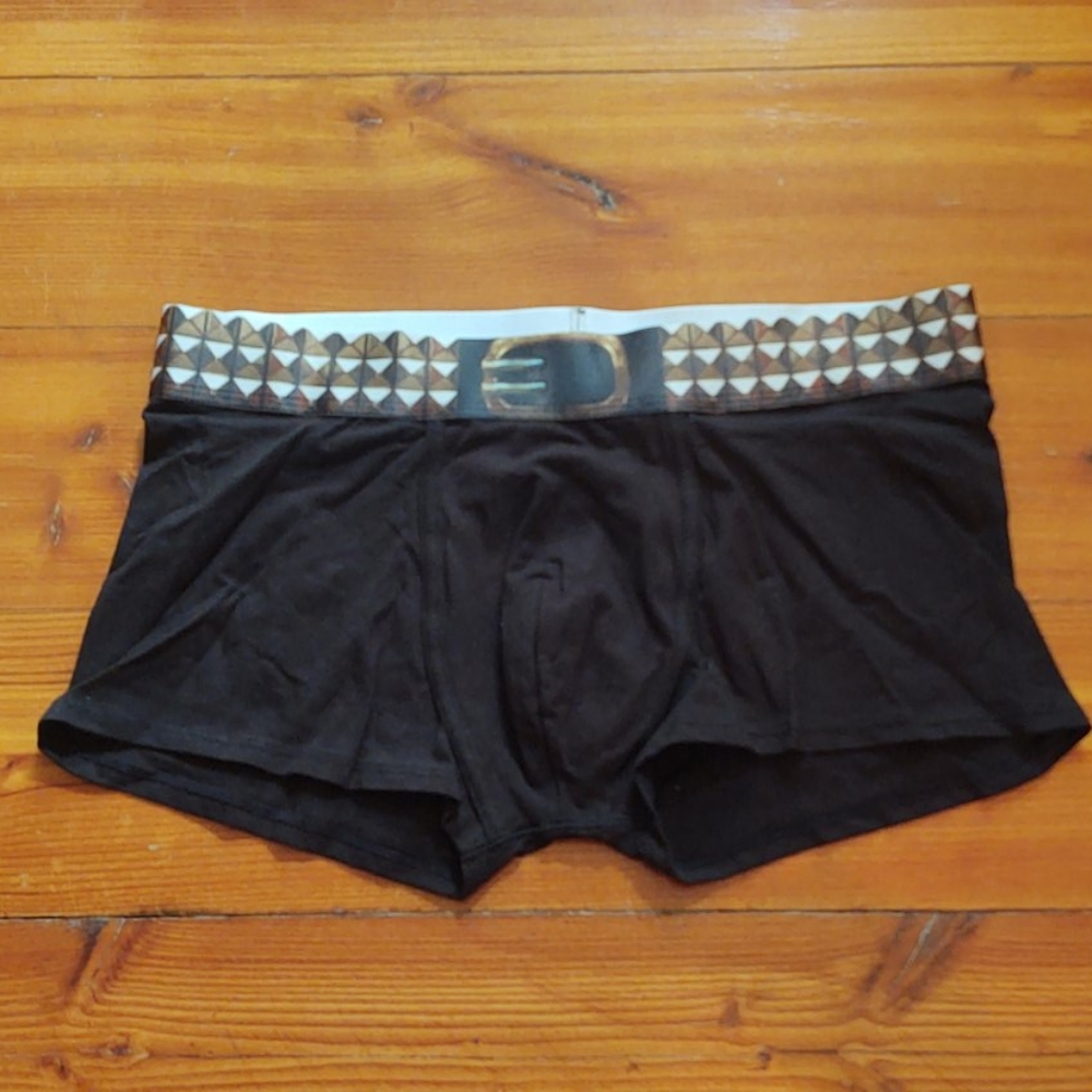 Studded metal belt cotton boxer briefs m,l